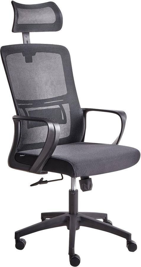 Beliani Bureaustoel Draaibaar MONARCH Stof Zwart