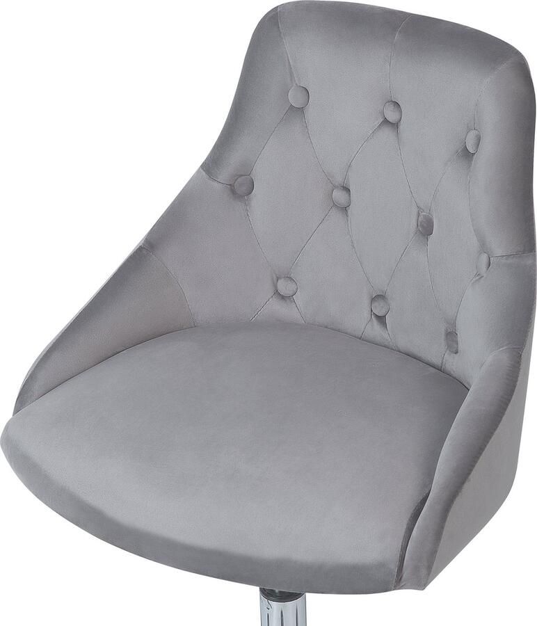 Beliani Bureaustoel Draaibaar PARRISH Fluweel Grijs - Foto 2