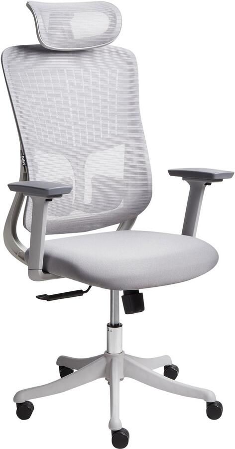 Beliani Bureaustoel Draaibaar PARTNER Stof Grijs