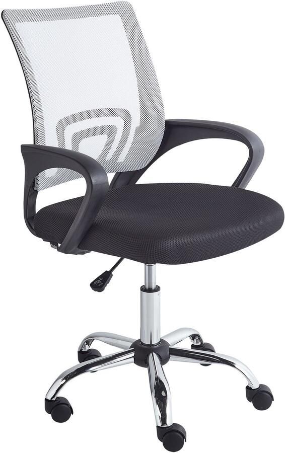 Beliani SOLID Bureaustoel Zwart Wit Polyester