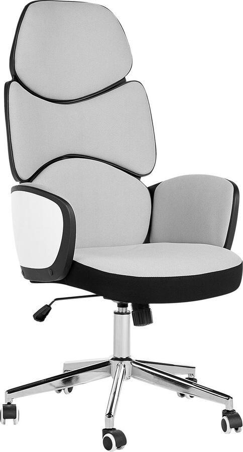 Beliani SPLENDID Bureaustoel Lichtgrijs Polyester - Foto 2