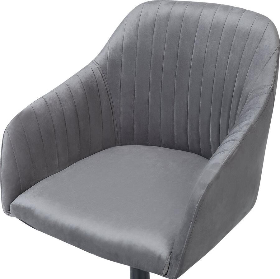 Beliani Bureaustoel Draaibaar VENICE Fluweel Grijs - Foto 2