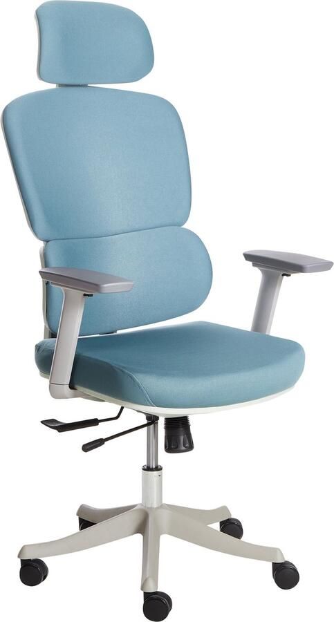 Beliani Bureaustoel Draaibaar VISCOUNT Stof Blauw