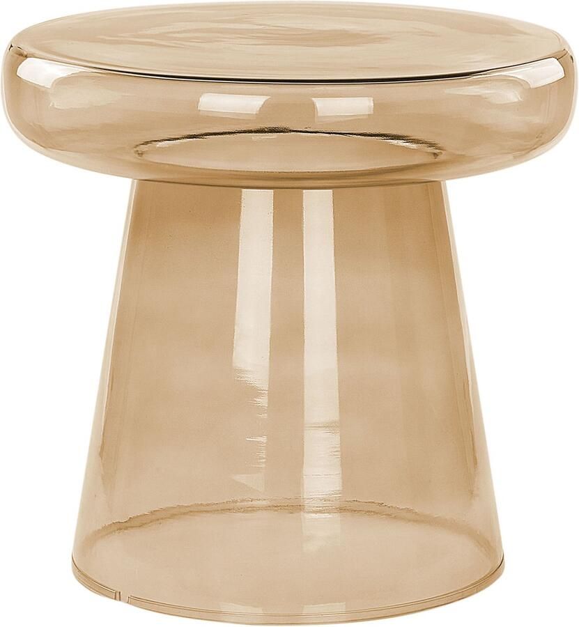 Beliani CALDERA Bijzettafel Goudbruin Glas