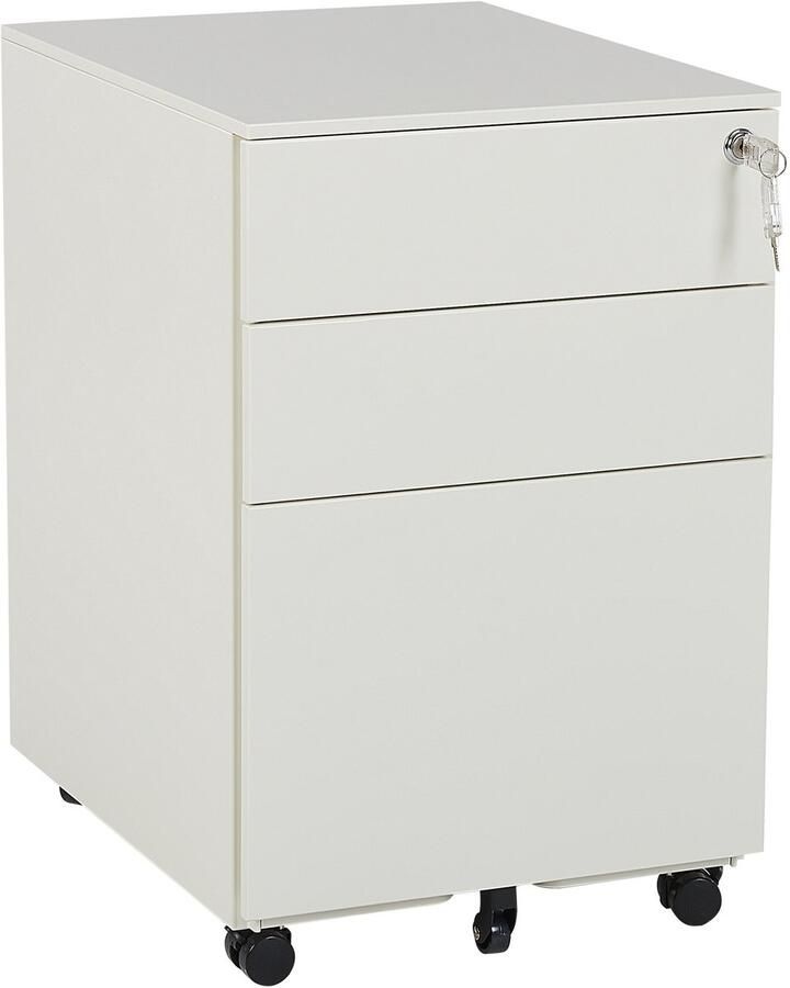 Beliani Kantoorkast CAMI Metaal Gebroken wit