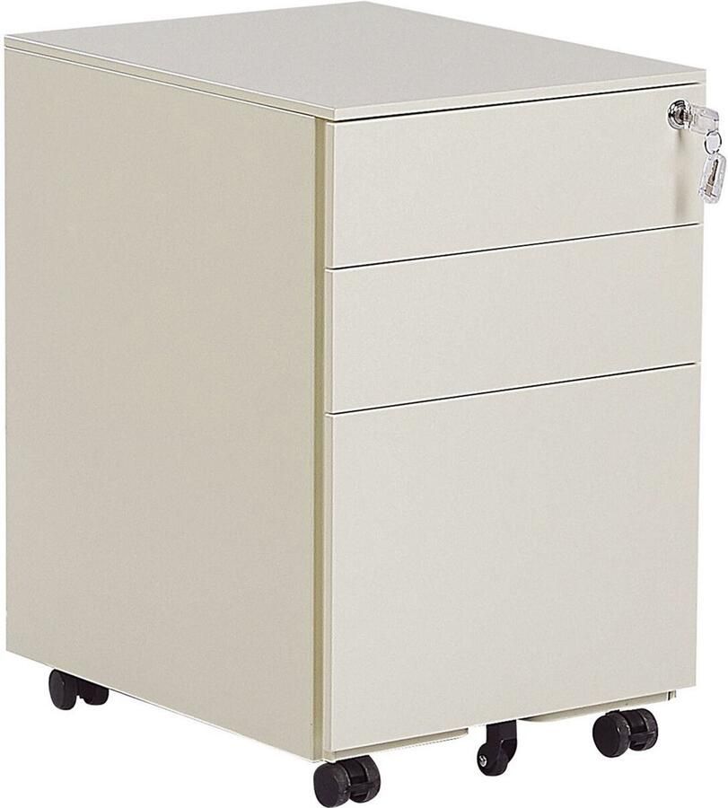 Beliani Kantoorkast CAMI Metaal Lichtbeige