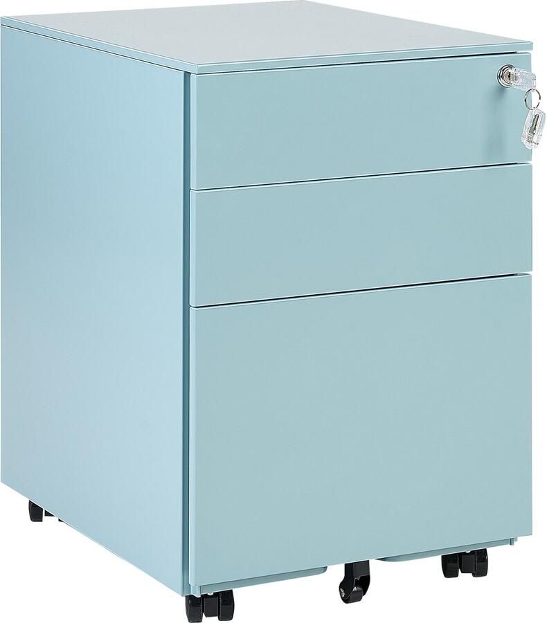 Beliani Kantoorkast CAMI Metaal Lichtblauw