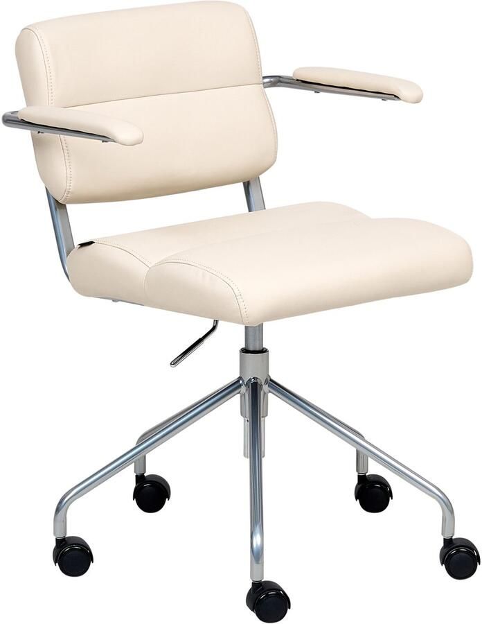 Beliani Bureaustoel Draaibaar CANDOR Kunstleer Gebroken wit