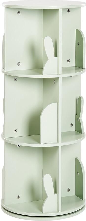 Beliani CANEY Boekenkast draaibaar Lichtgroen MDF
