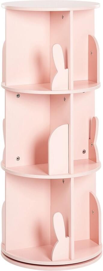 Beliani CANEY Boekenkast draaibaar Pastelroze MDF