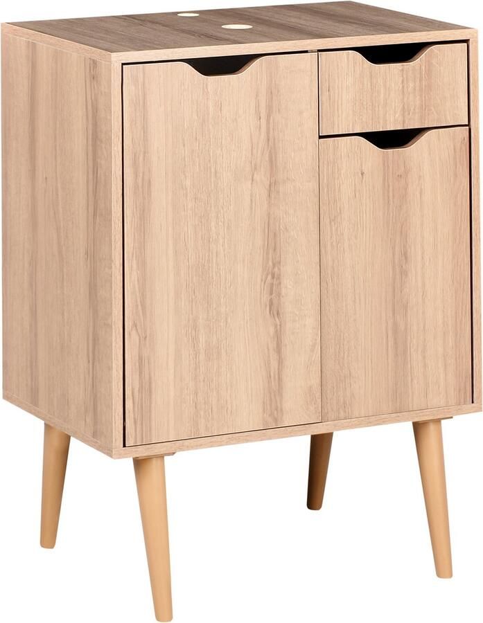 Beliani CANOAS Wastafelkast Lichtbruin 60 x 80 cm MDP