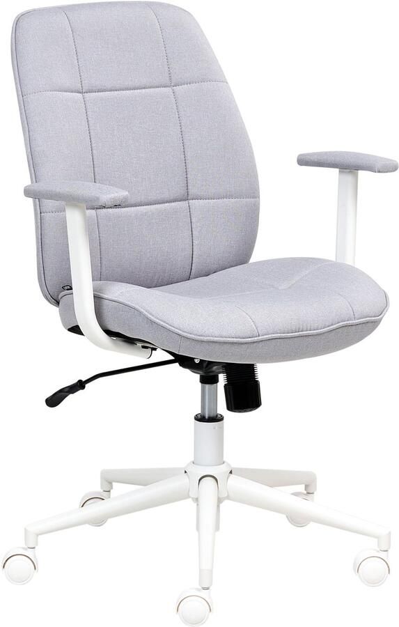 Beliani Bureaustoel Draaibaar CARLTON Stof Grijs