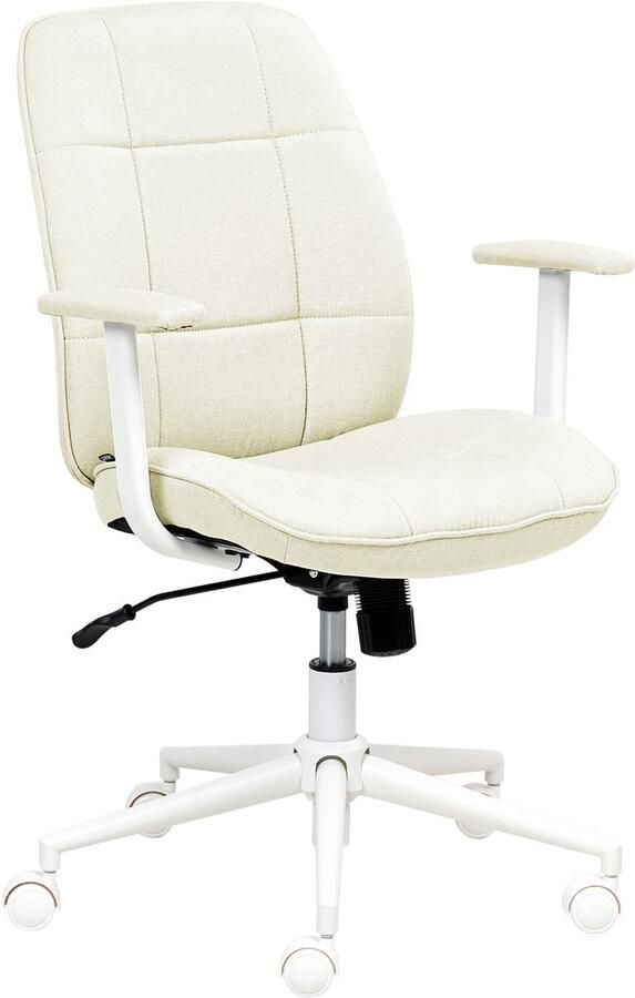 Beliani Bureaustoel Draaibaar CARLTON Stof Beige