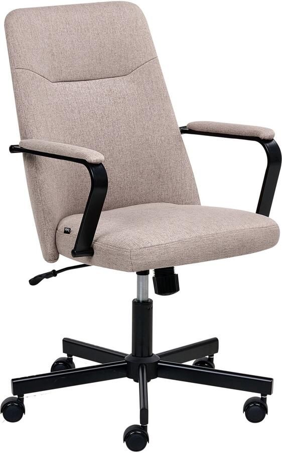 Beliani CAROGA Bureaustoel Lichtbruin Stof