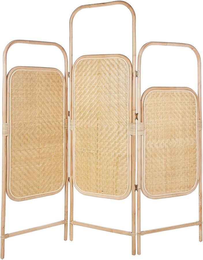 Beliani Roomdivider met 3 panelen CARPI Natuurlijk 166 cm 180 cm