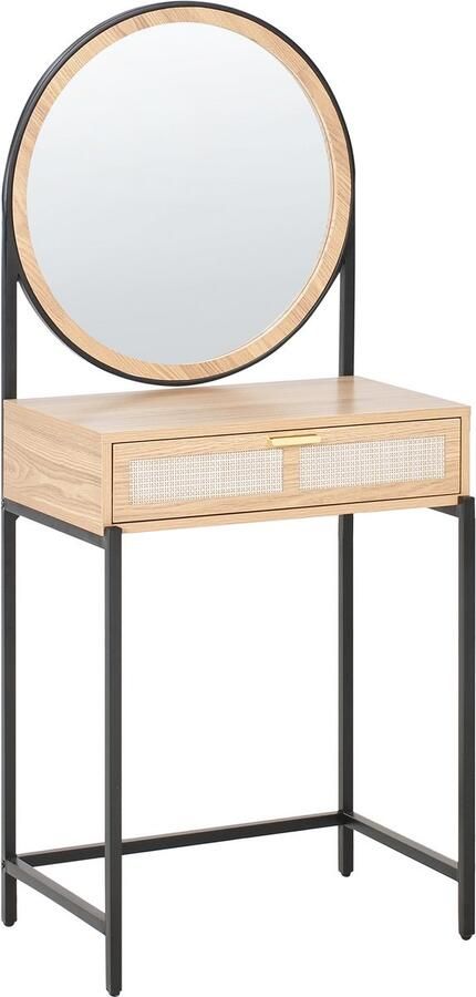 Beliani CASSIAR Kaptafel Lichtbruin Zwart MDF