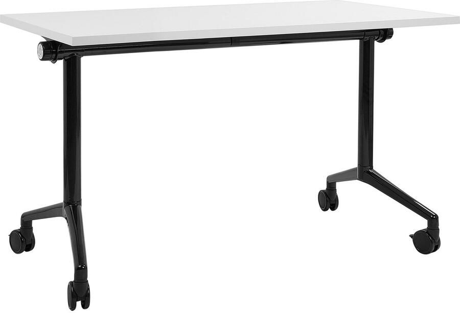 Beliani CAVI Bureau verstelbaar Wit Zwart 120 x 60 cm Metaal