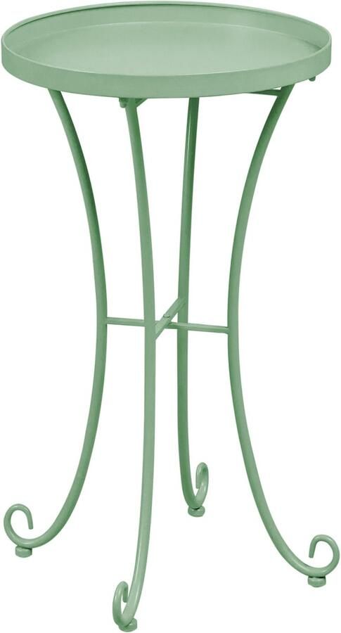 Beliani CAVINIA Tuin bijzettafel Groen 40 x 40 cm IJzer