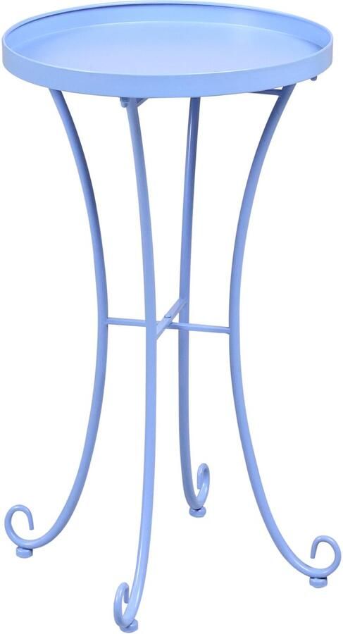 Beliani CAVINIA Tuin bijzettafel Lichtblauw 40 x 40 cm IJzer