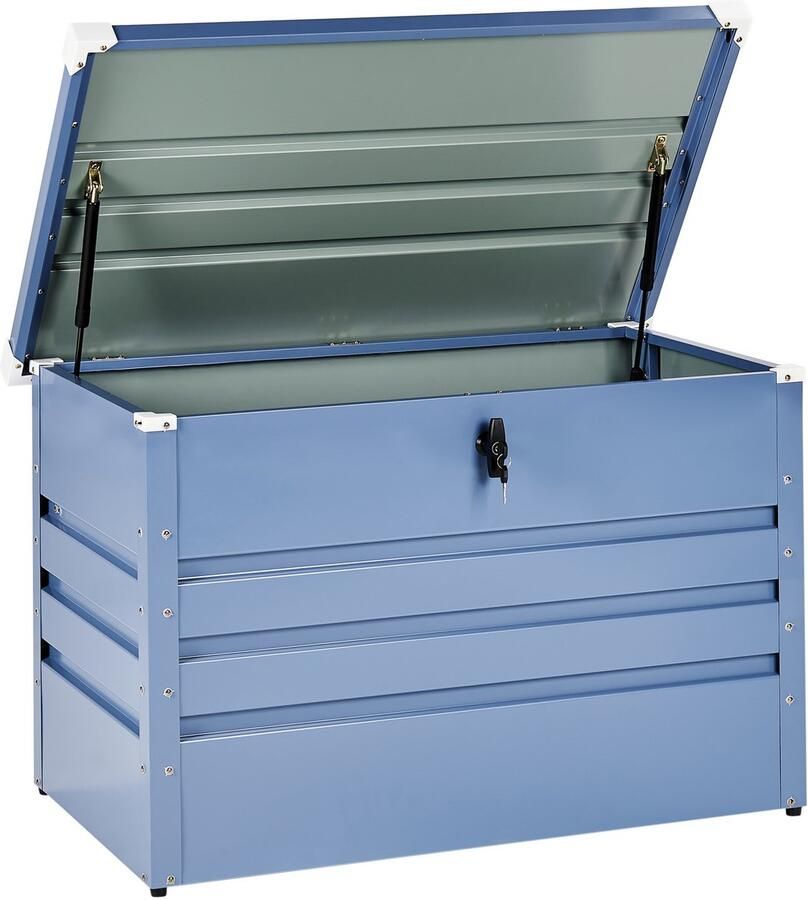 Beliani Kussenbox CEBROSA Metaal 100 cm 62 cm Blauw