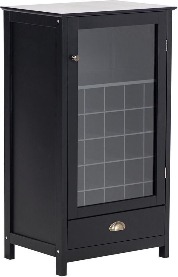 Beliani CERES Wijnkast Zwart MDF