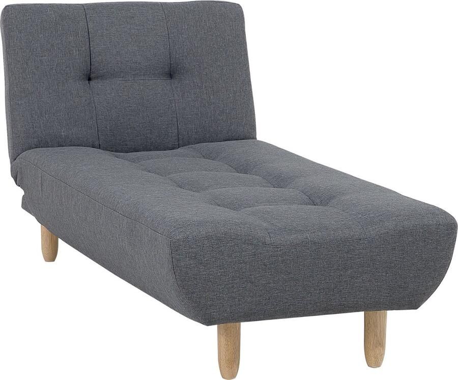 Beliani ALSTEN Chaise longue Donkergrijs Symmetrisch Polyester
