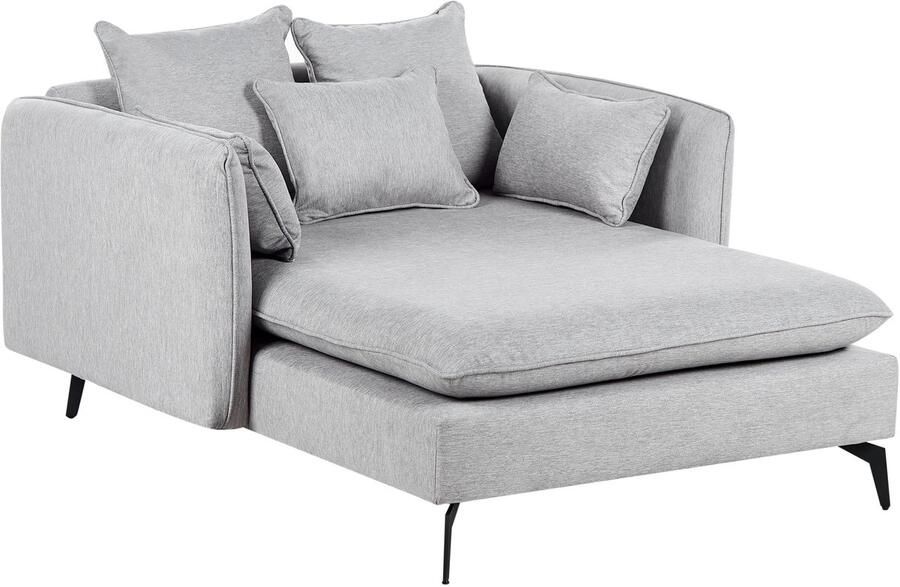 Beliani CHARMES Chaise Longue Lichtgrijs Polyester
