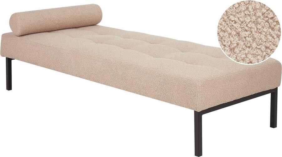 Beliani CHINON Chaise longue Beige Bouclé