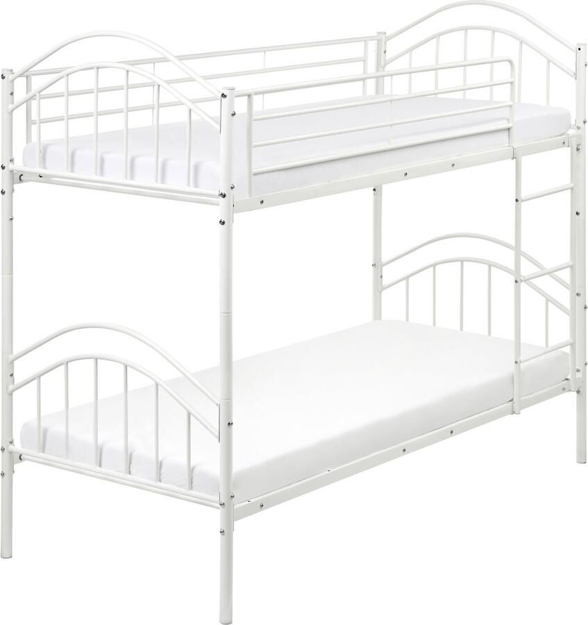 Beliani Hoogslaper Metaal CHARTRES 90 x 200 cm Wit