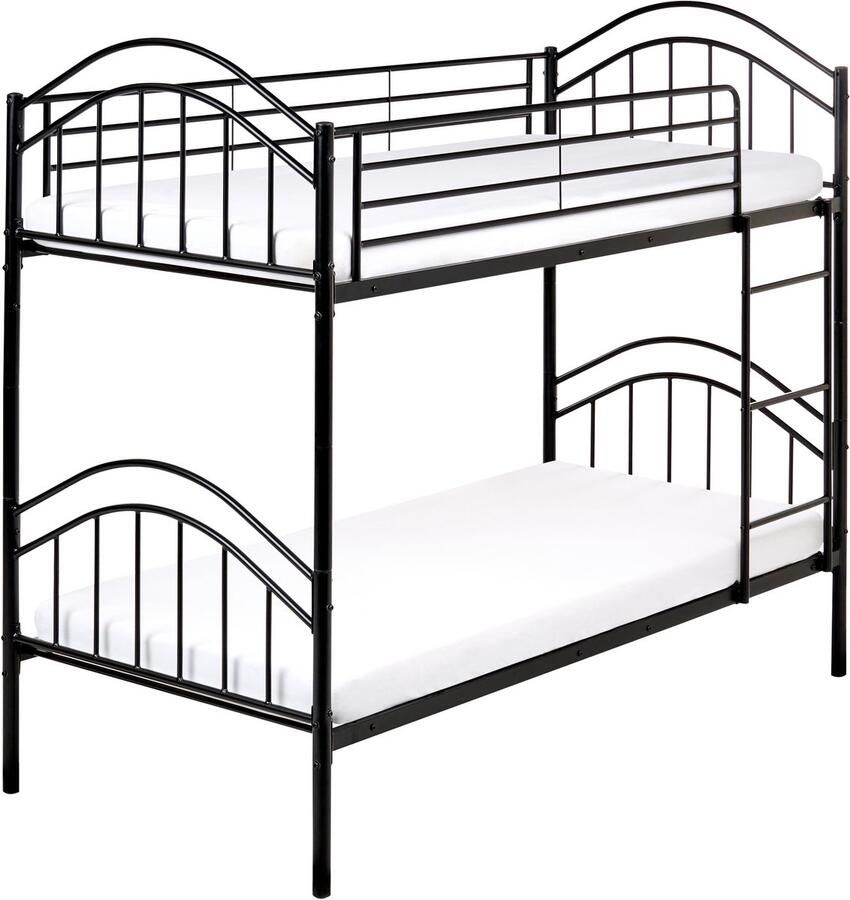 Beliani CHARTRES Stapelbed Zwart- 90 x 200 cm Metaal