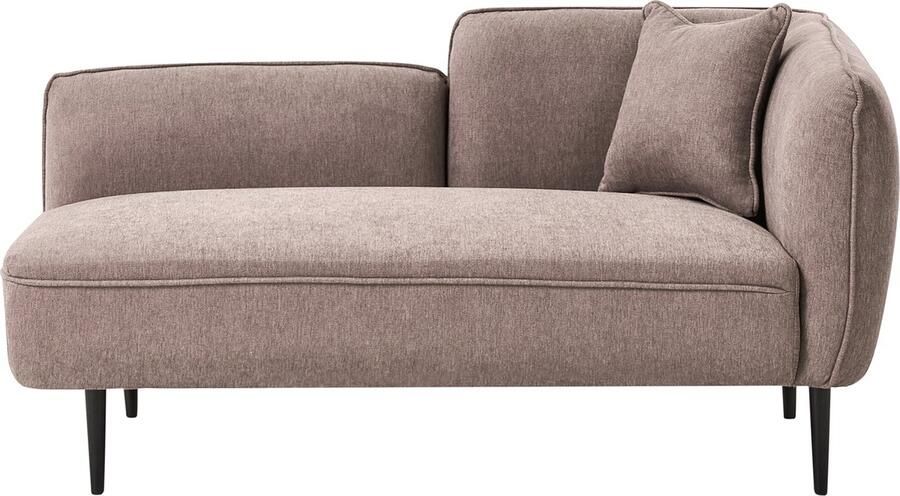 Beliani CHEVANNES Chaise longue Lichtbruin Rechtszijdig Stof