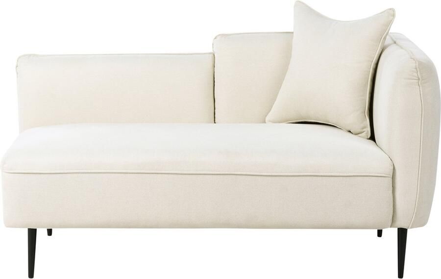 Beliani CHEVANNES Chaise longue Off-white Rechtszijdig Stof