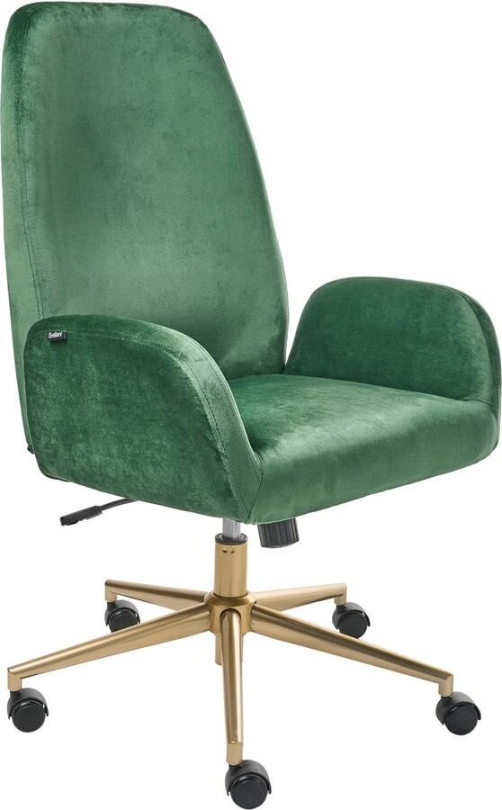 Beliani CLARE Bureaustoel Groen Fluweel