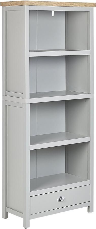 Beliani Boekenkast met 4 planken CLIO 180 cm Lichtgrijs