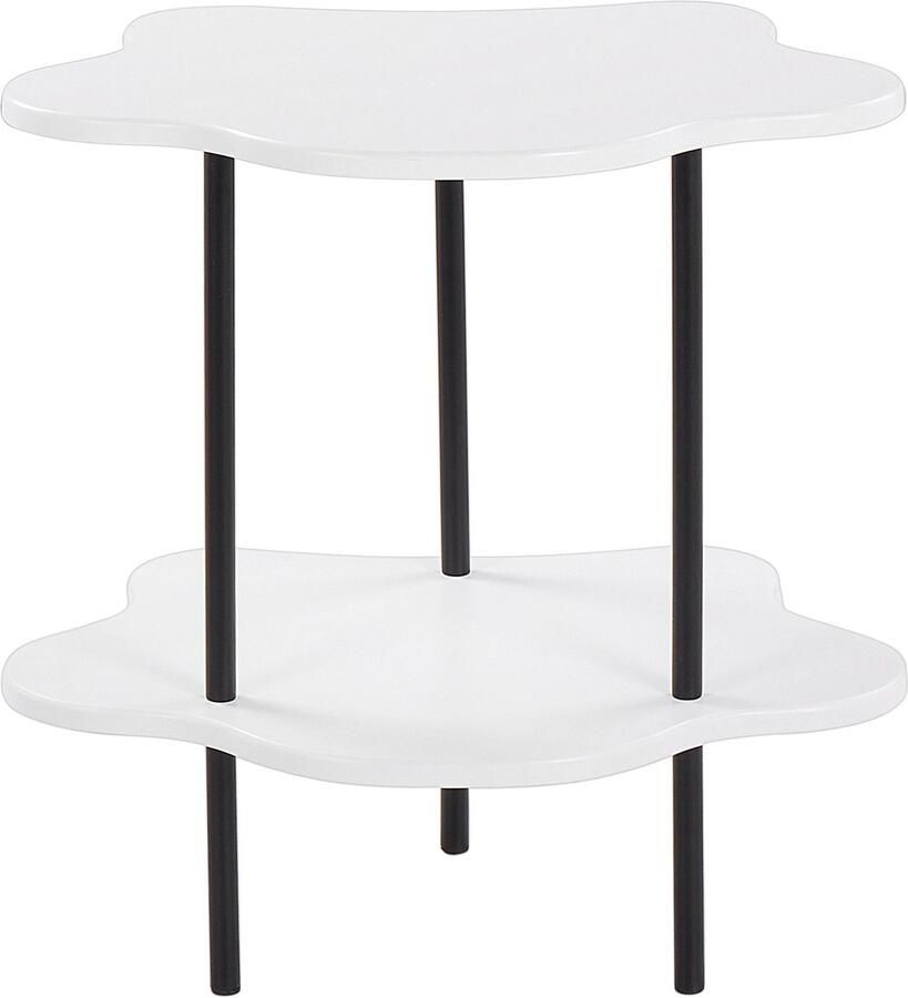 Beliani CLOUD Bijzettafel Zwart Wit MDF