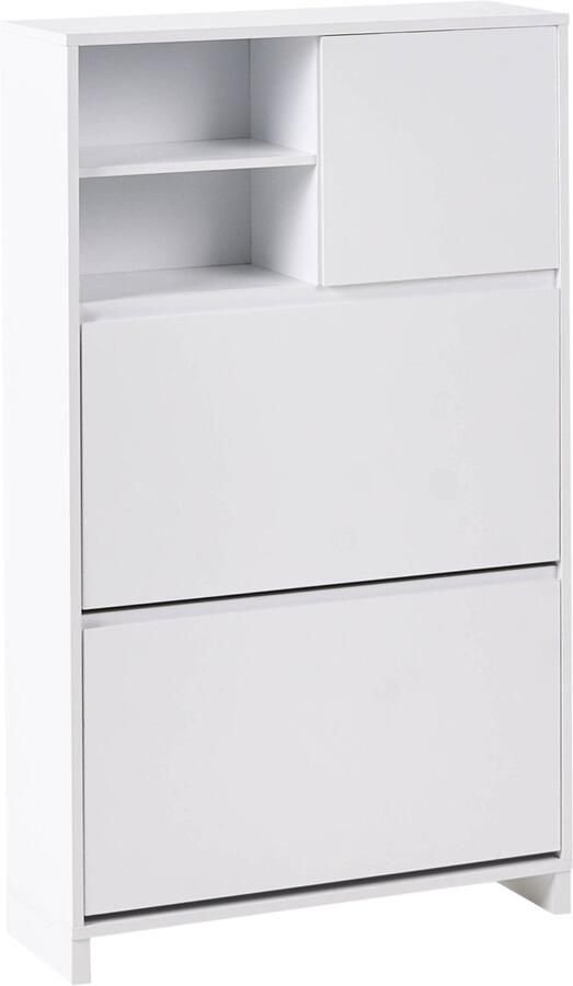 Beliani COBAR Schoenenkast 3 vakken Wit Vezelplaat