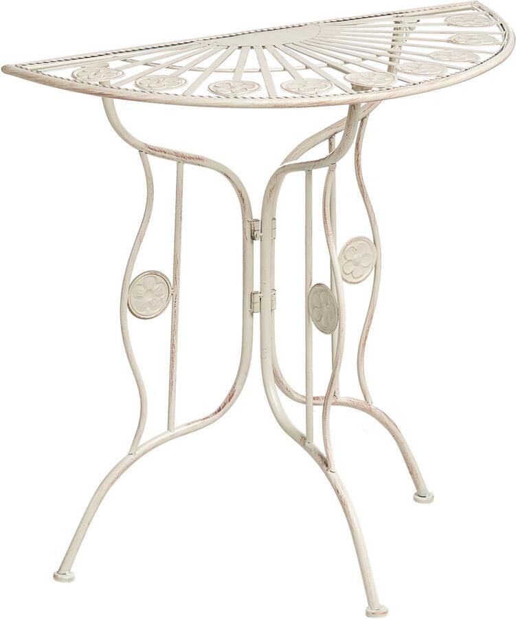 Beliani COGGIA Tuintafel Lichtbeige IJzer