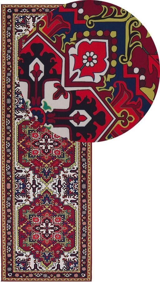 Beliani COLACHEL Loper Multicolor 80 x 240 cm Polyester - Foto 2