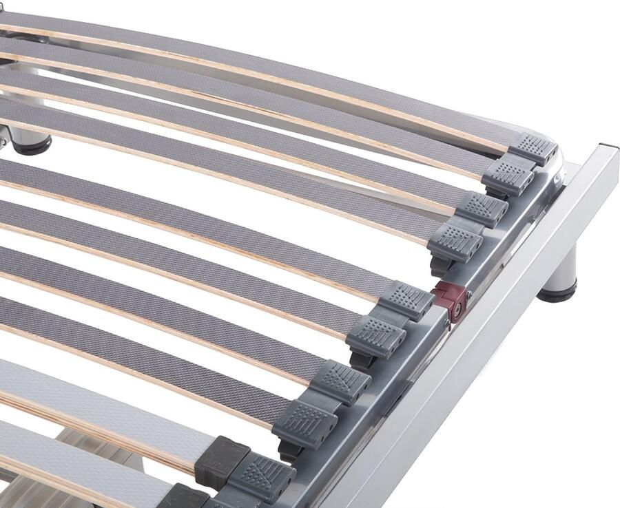 Beliani COMFORT Elektrische lattenbodem Lichtgrijs 90 x 200 cm Staal