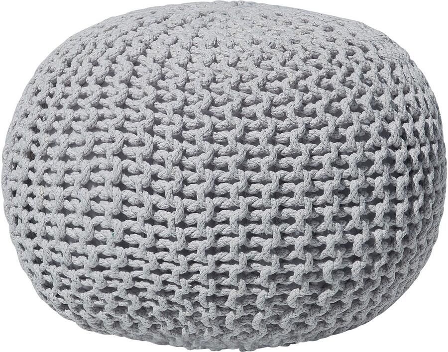 Beliani Poef CONRAD Katoen Lichtgrijs 50 cm 50 cm 35 cm