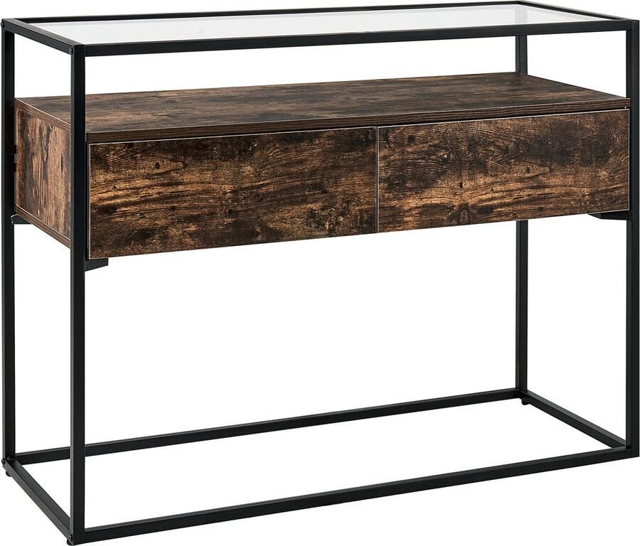 Beliani MAUK Consoletafel Donkere houtkleur MDF