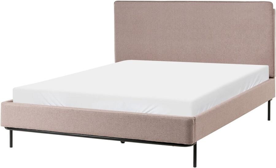 Beliani CORIO Tweepersoonsbed Taupe 140 x 200 cm Polyester