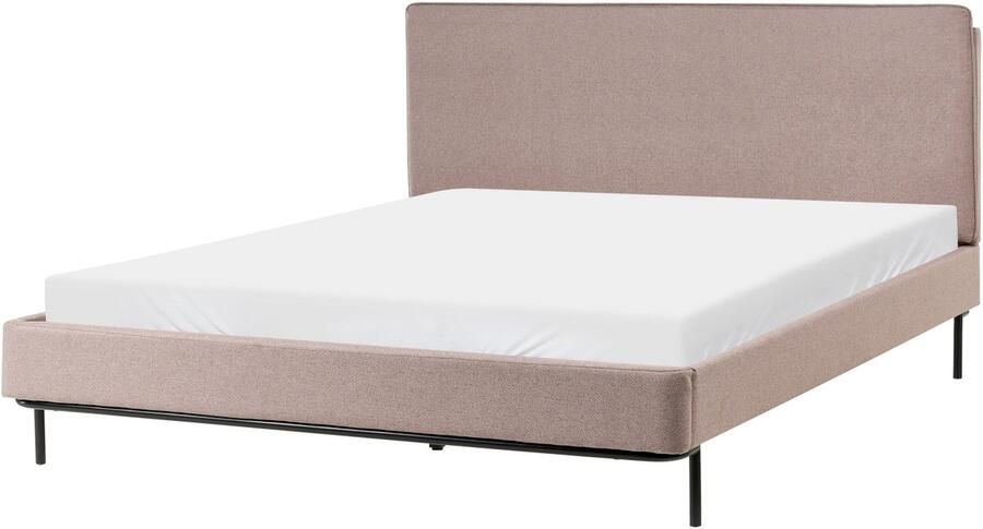 Beliani CORIO Tweepersoonsbed Taupe 160 x 200 cm Polyester
