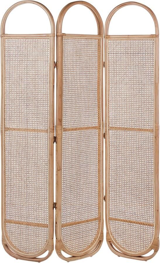 Beliani Roomdivider met 3 panelen CORTONA Lichtbruin 118 cm 180 cm
