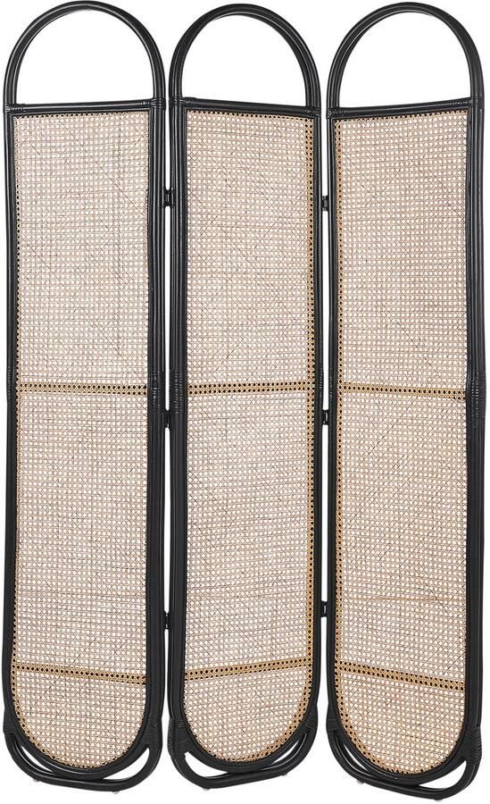 Beliani Roomdivider met 3 panelen CORTONA Lichtbruin 118 cm 180 cm