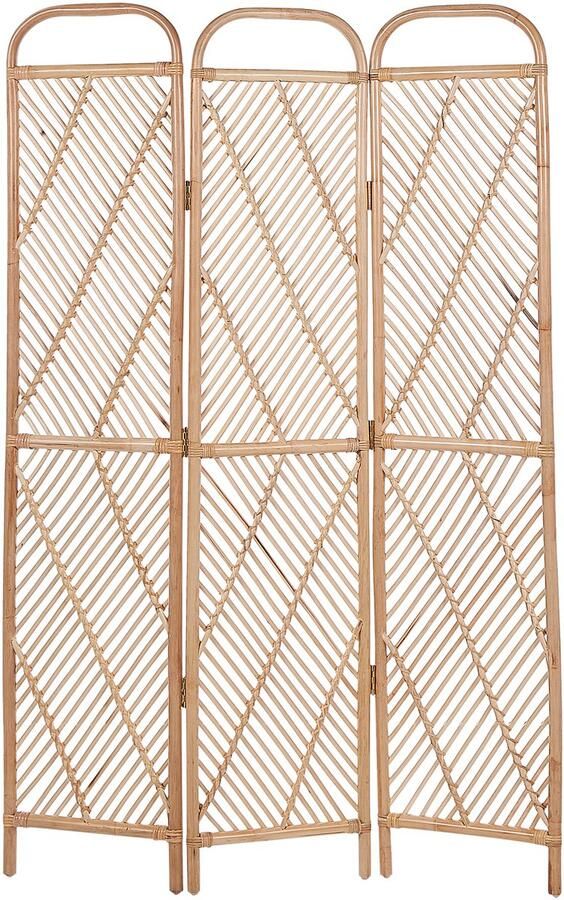 Beliani Roomdivider met 3 panelen COSENZA Lichtbruin 106 cm 180 cm