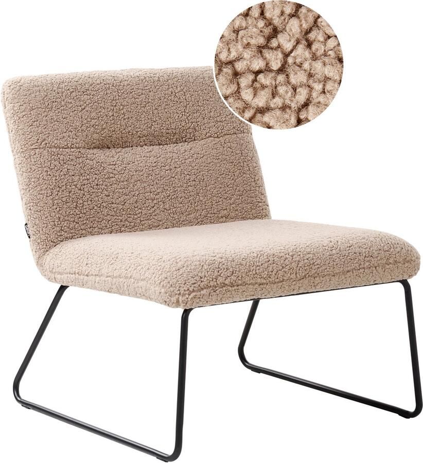 Beliani Fauteuil COTULLA Bouclé Beige