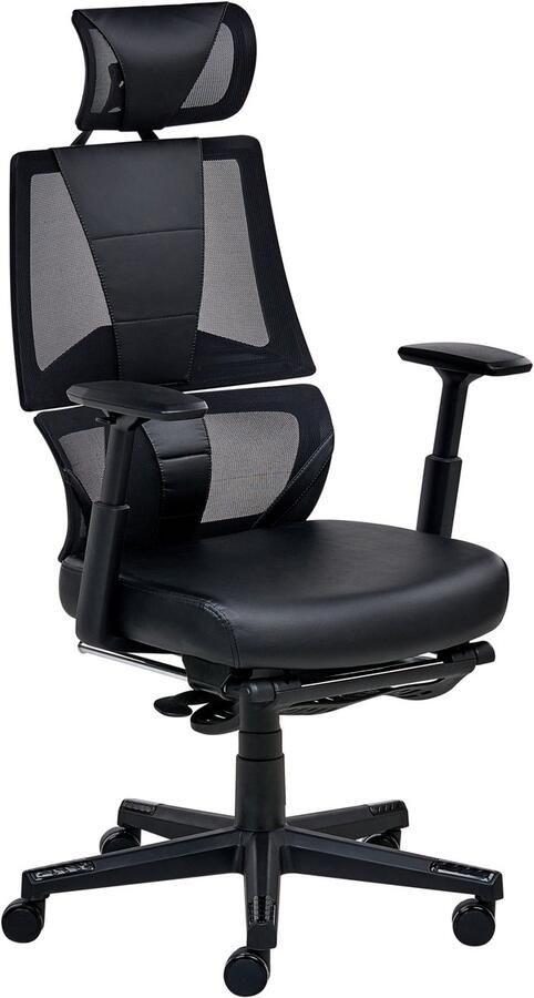Beliani CREATOR Bureaustoel Zwart Kunstleer