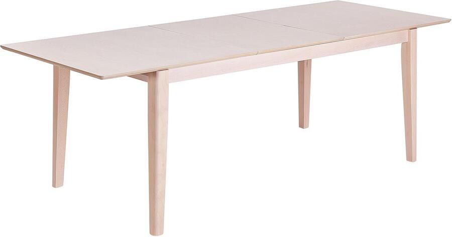 Beliani Eettafel uitschuifbaar CROSBY Licht beukenhout 180 240 cm 90 cm