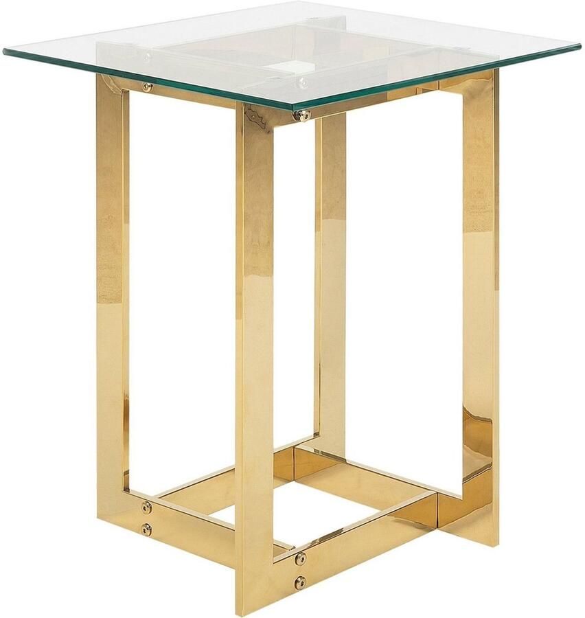 Beliani CRYSTAL Bijzettafel-Goud-Veiligheidsglas